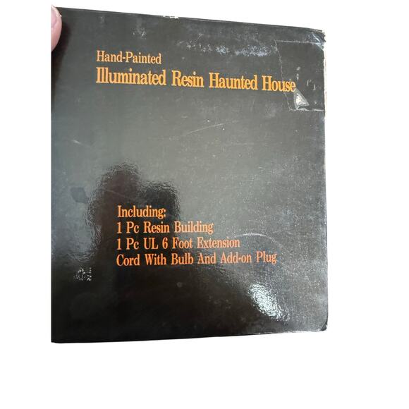 HALLOWEEN HAND PAINTED ILLUMINATED RESIN HAUNTED HOUSE HOTEL LIGHT UP VILLAGE - Picture 7 of 7